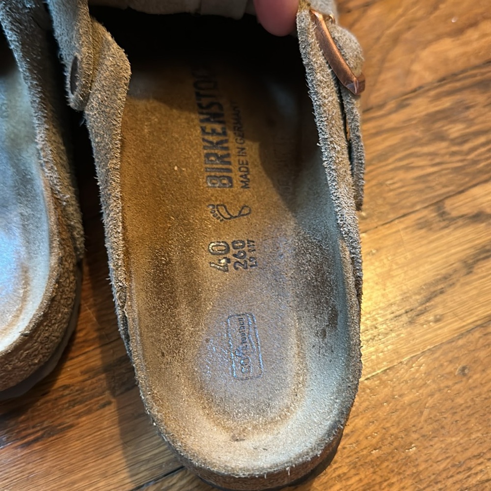 Birkenstock Boston Taupe Suede Soft Footbed - Picture 8 of 9